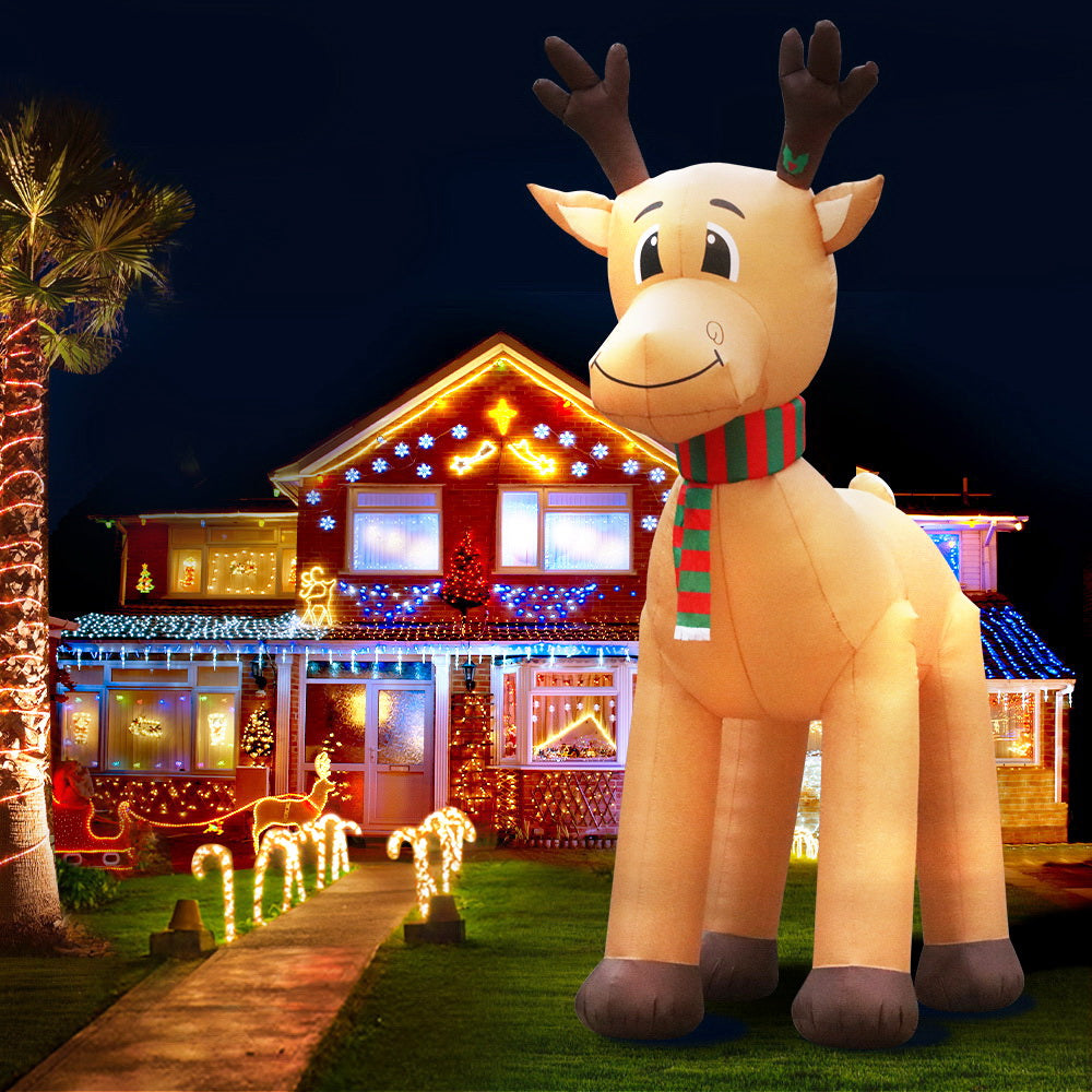 5M Giant Inflatable Reindeer – LED-Lit Christmas Decoration
