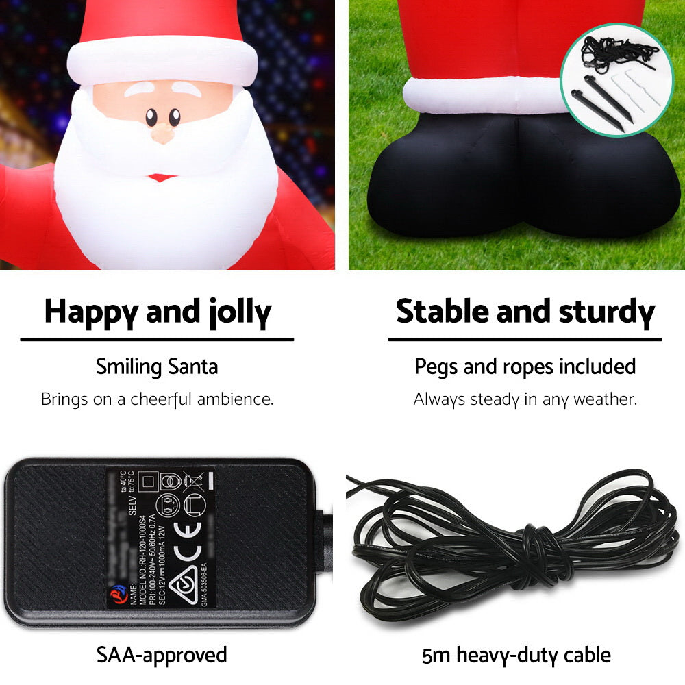 5M Inflatable Santa – Giant LED-Lit Christmas Decoration