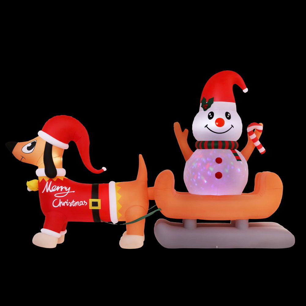 4.2M Inflatable Snowman & Dog Christmas Decoration – LED Illuminated