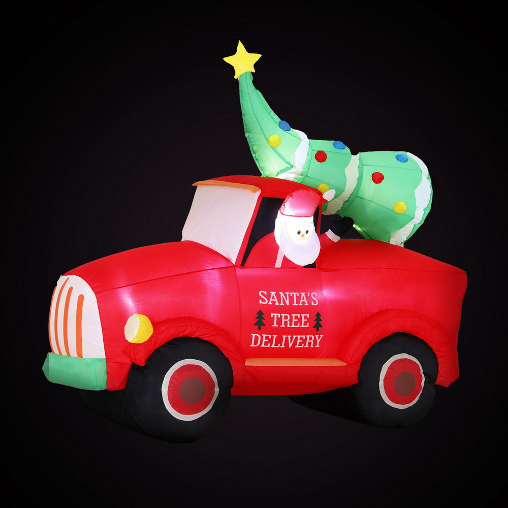1.6M Inflatable Santa Truck – LED-Lit Christmas Decoration