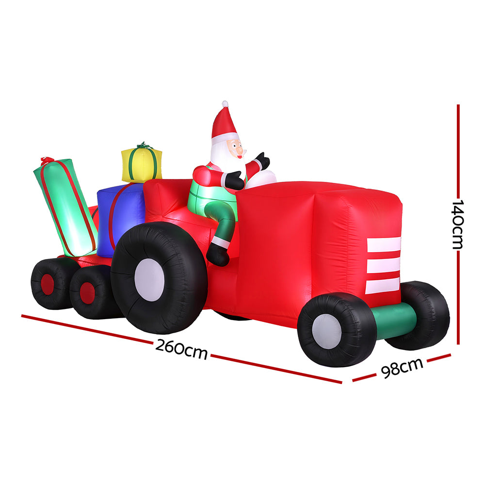 2.6M Inflatable Santa Truck – LED Illuminated Christmas Decoration