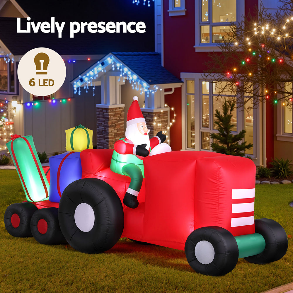 2.6M Inflatable Santa Truck – LED Illuminated Christmas Decoration