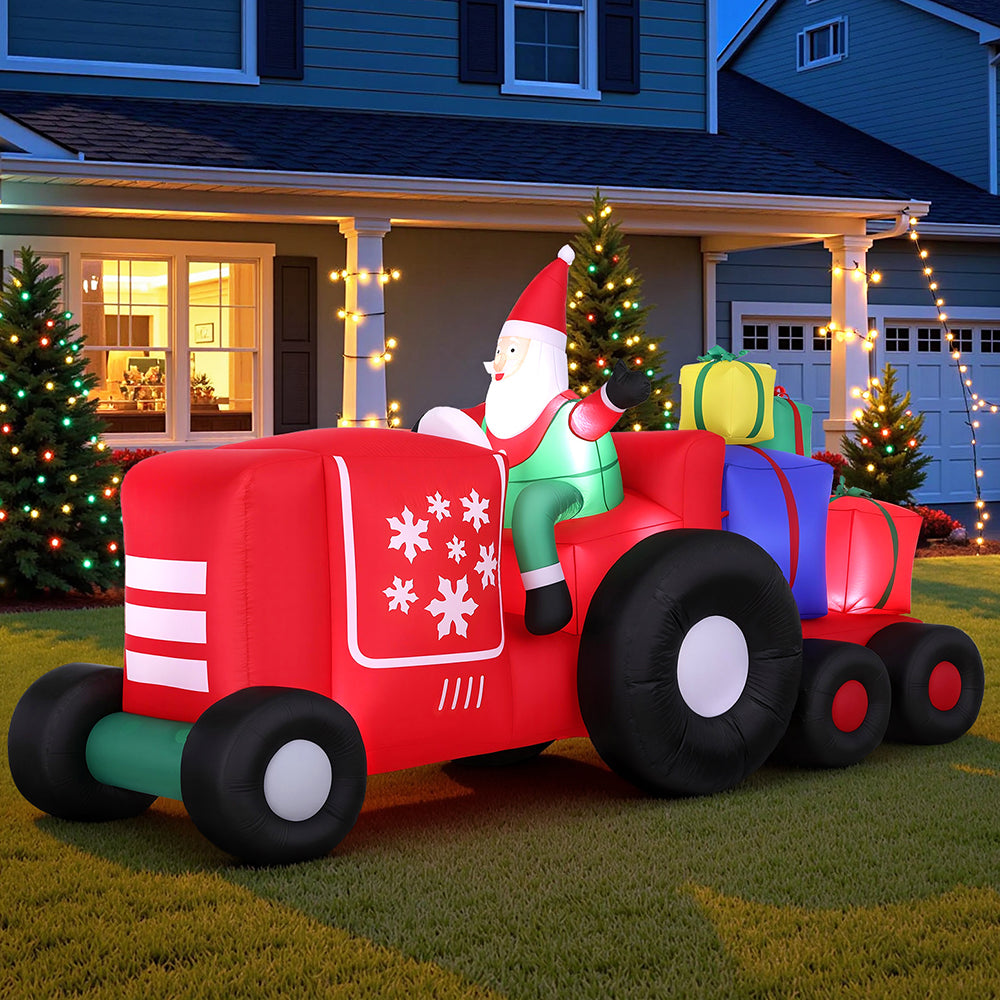 2.6M Inflatable Santa Truck – LED Illuminated Christmas Decoration