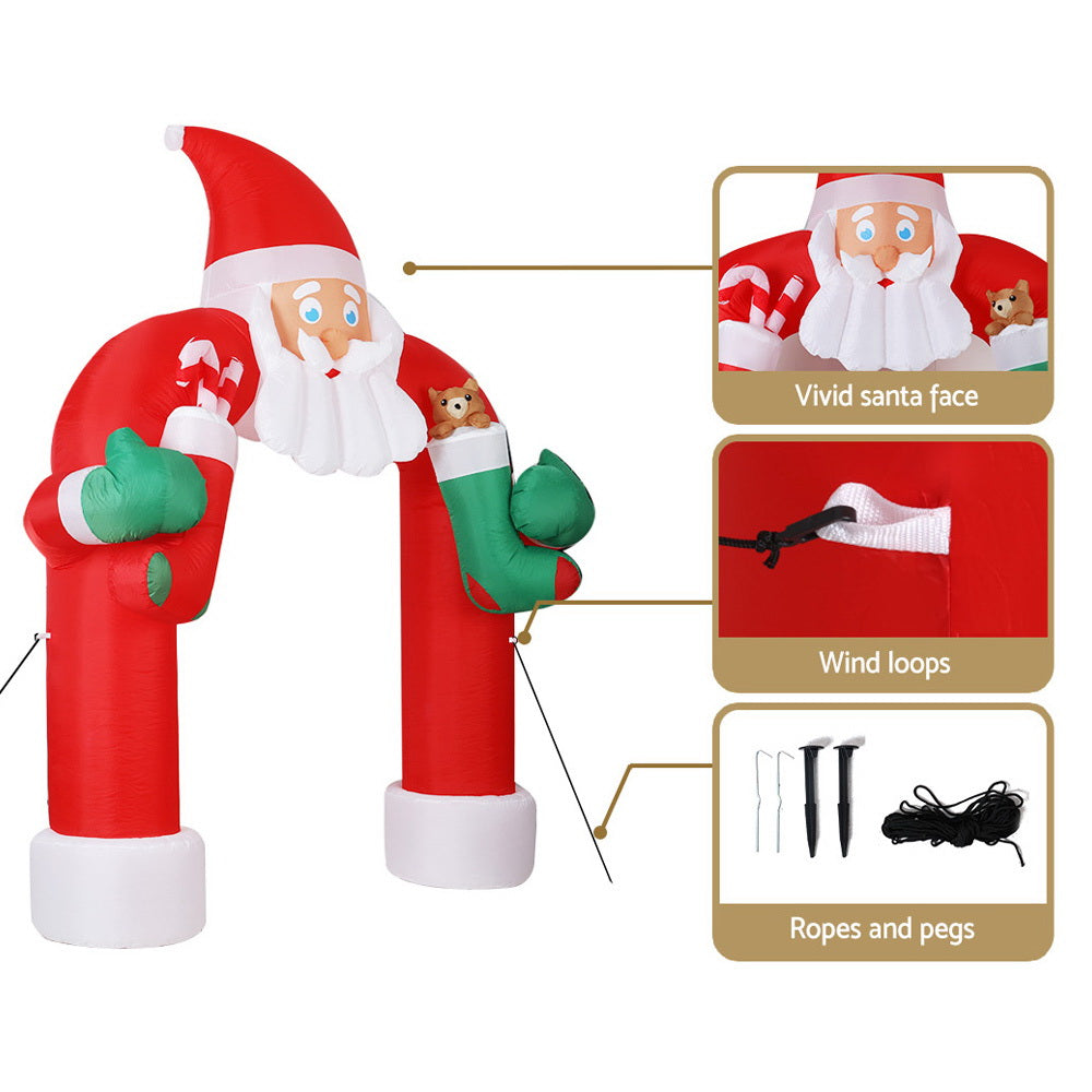 3M Inflatable Santa Archway – LED-Lit Christmas Decoration