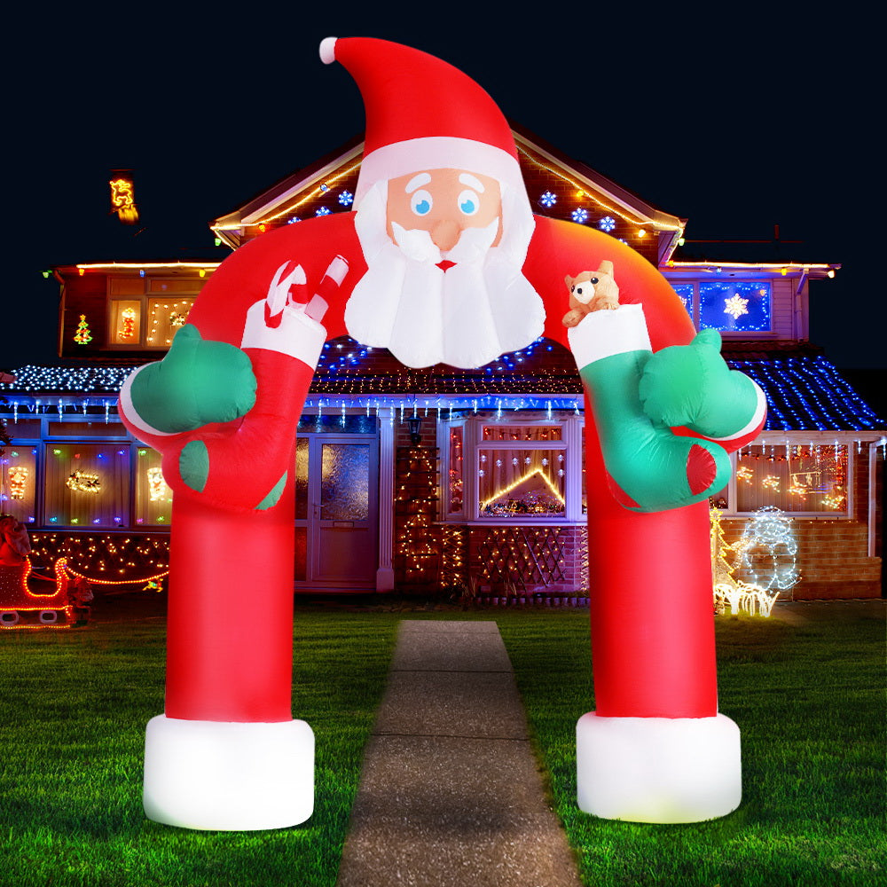 3M Inflatable Santa Archway – LED-Lit Christmas Decoration