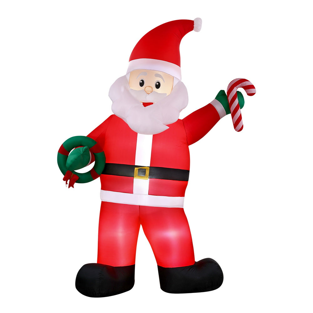 3.8M Inflatable Giant Santa – LED-Lit Christmas Decoration