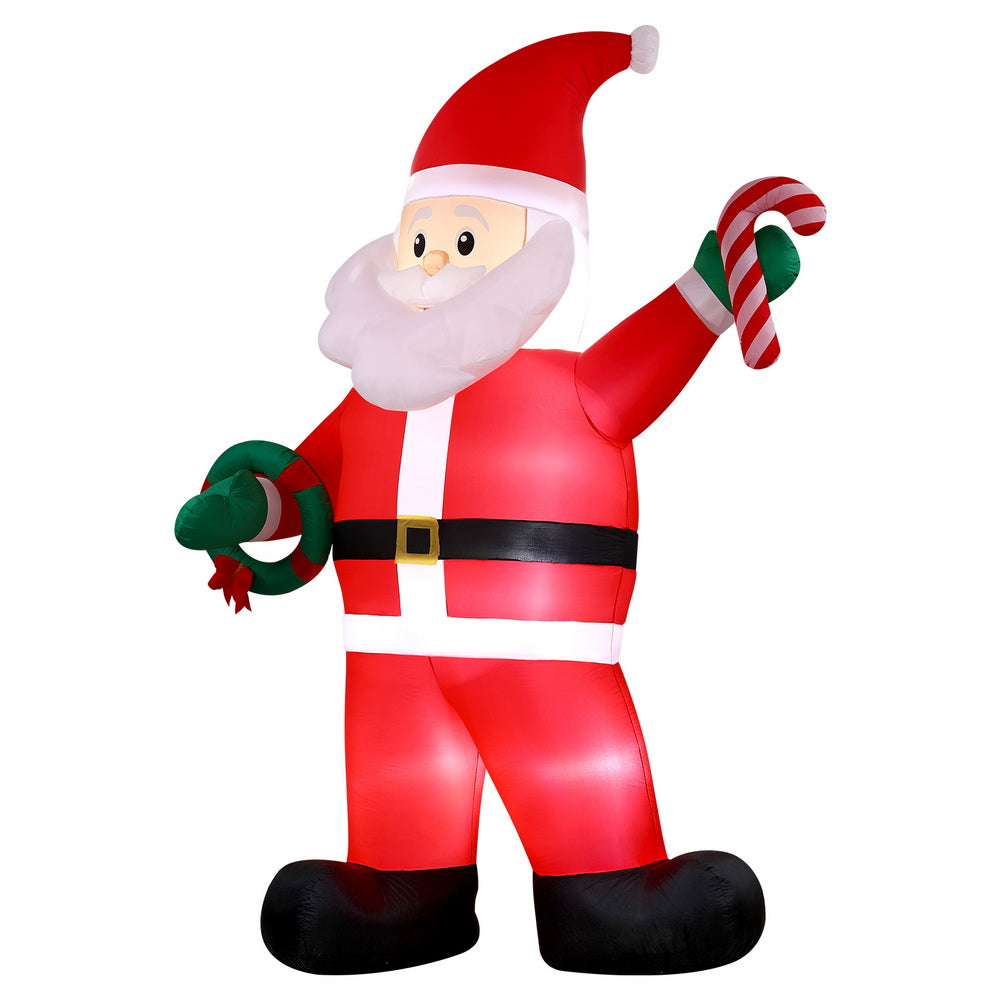 3.8M Inflatable Giant Santa – LED-Lit Christmas Decoration