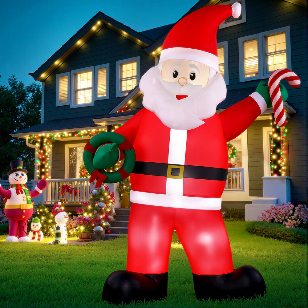 3.8M Inflatable Giant Santa – LED-Lit Christmas Decoration