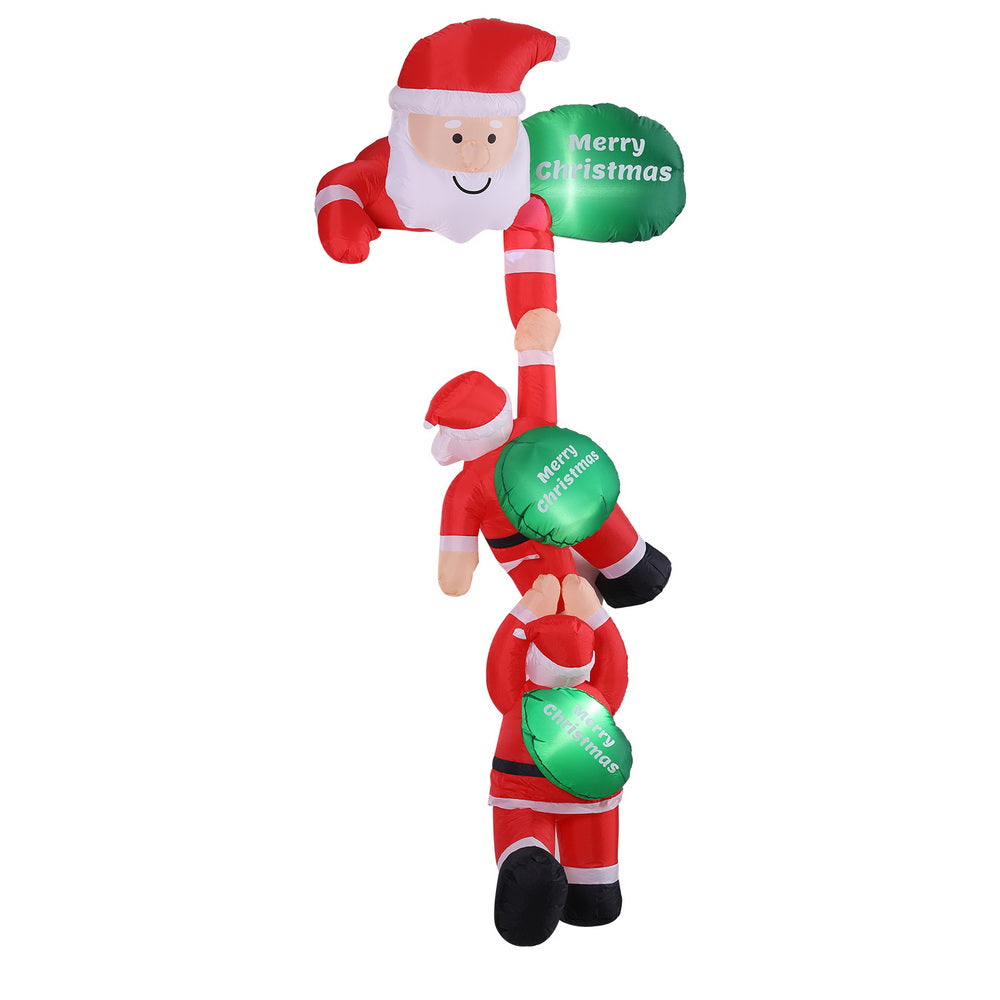 2.5M Inflatable Climbing Santa – LED-Lit Christmas Decoration