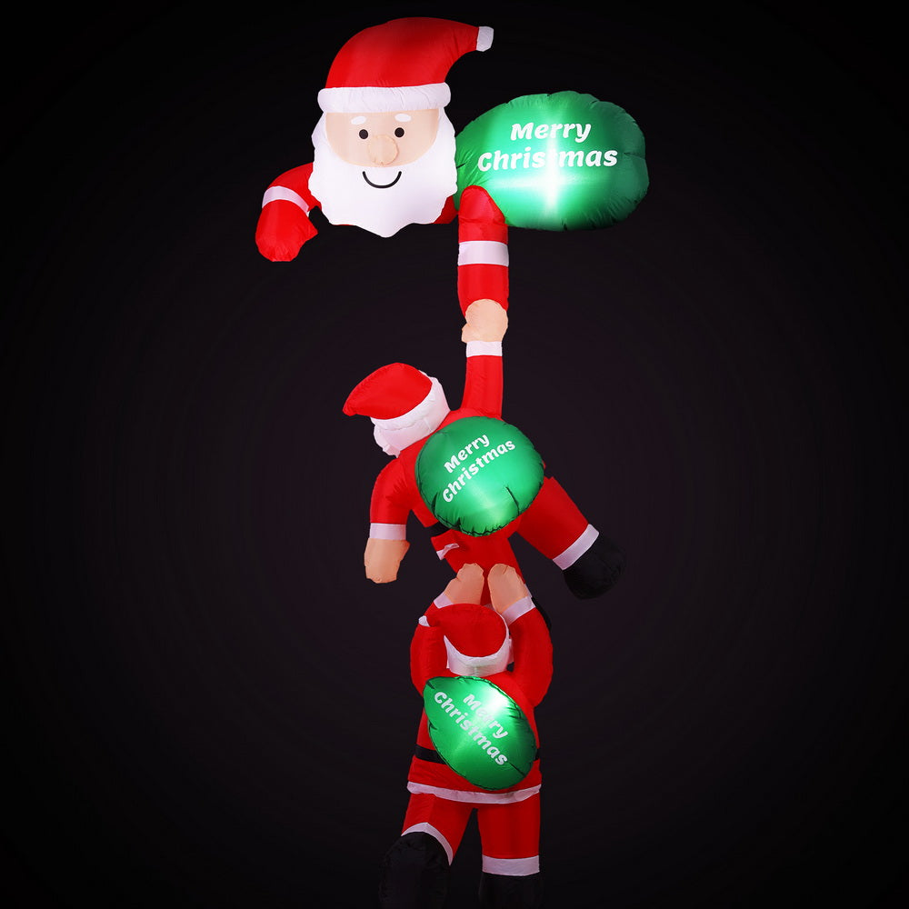 2.5M Inflatable Climbing Santa – LED-Lit Christmas Decoration