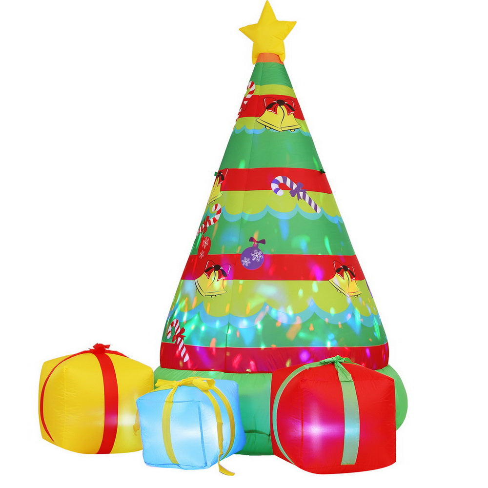 2.2M Inflatable Gift Tree – LED-Lit Christmas Decoration
