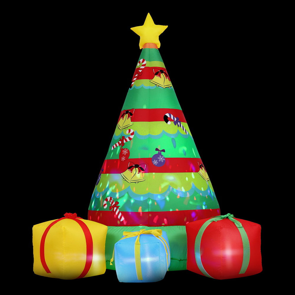 2.2M Inflatable Gift Tree – LED-Lit Christmas Decoration