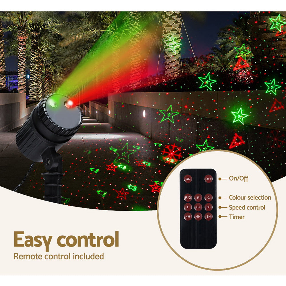 Christmas Laser Light Projectors – Red & Green or 12-Pattern LED Indoor/Outdoor
