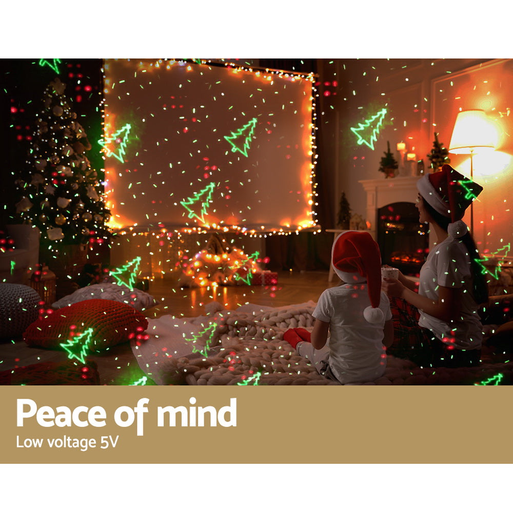 Christmas Laser Light Projectors – Red & Green or 12-Pattern LED Indoor/Outdoor