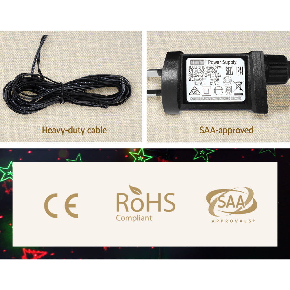 Christmas Laser Light Projectors – Red & Green or 12-Pattern LED Indoor/Outdoor