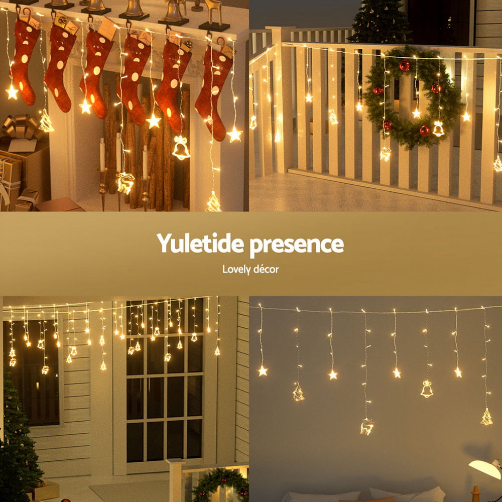 3M/6M LED Christmas Icicle Lights – Bell, Star & Snowflake