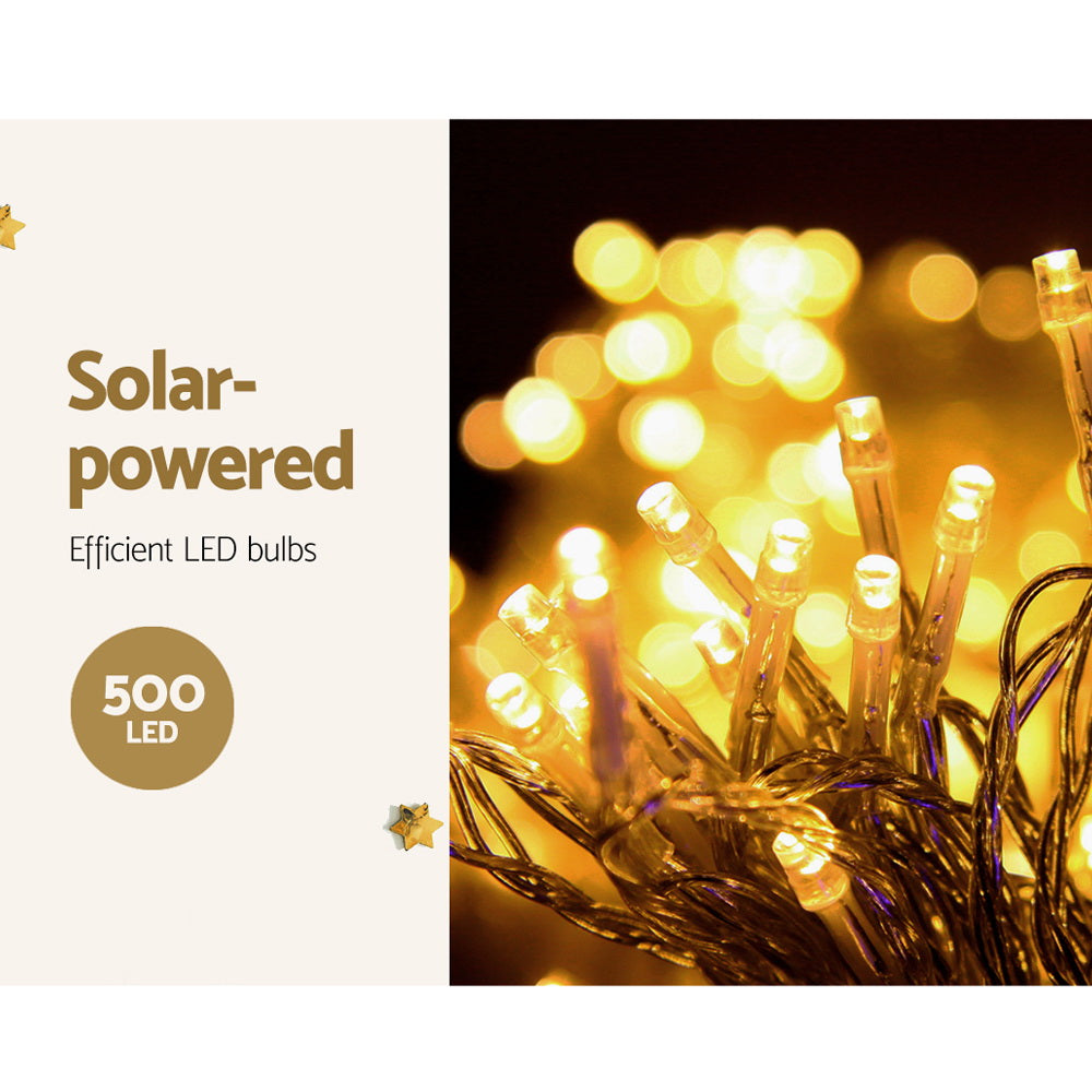 12.5M Solar Icicle Lights – 500 LEDs, 8 Modes, Outdoor Decor