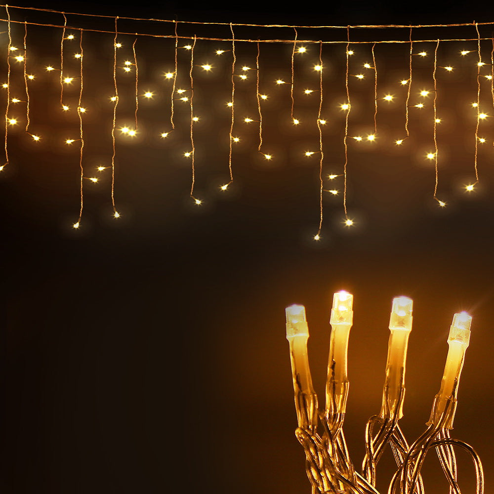 12.5M Solar Icicle Lights – 500 LEDs, 8 Modes, Outdoor Decor