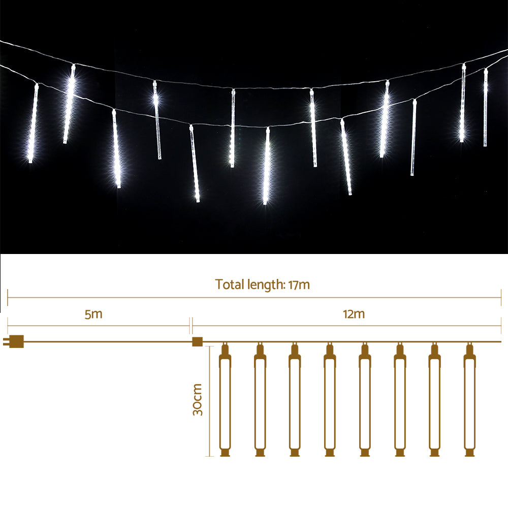 7M/12M Shower Icicle LED Lights – 8 Modes, Indoor/Outdoor