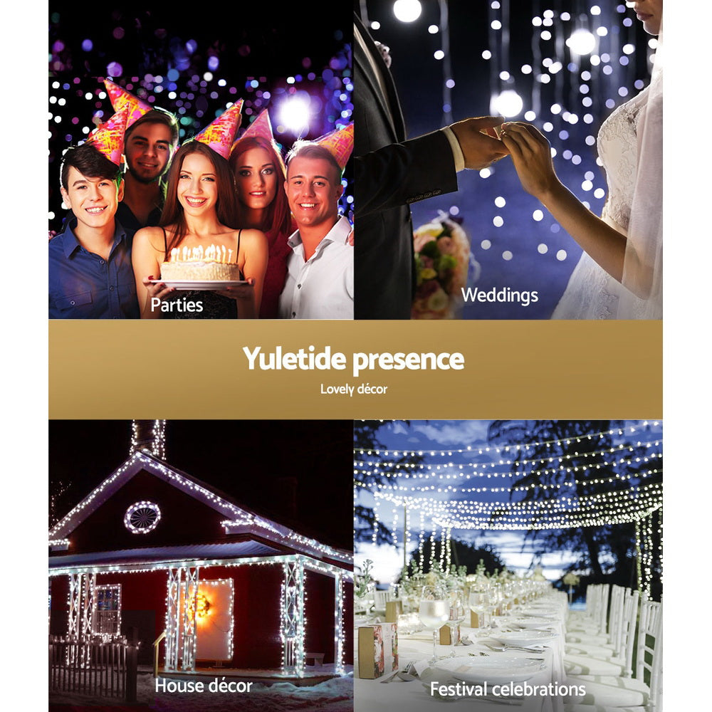 10M Cold White LED String Christmas Lights – 100 LEDs