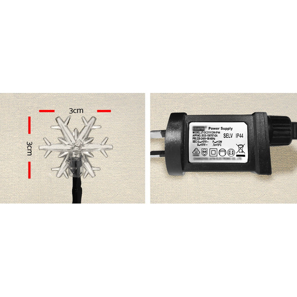 10M Cold White LED String Christmas Lights – 100 LEDs