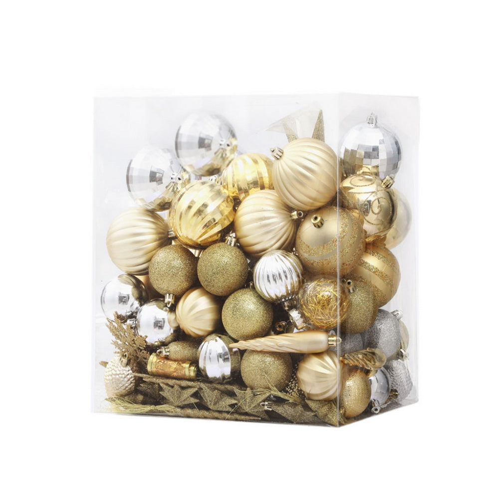 125pcs Gold & Silver Christmas Ornament Set – Shatterproof Tree Decorations