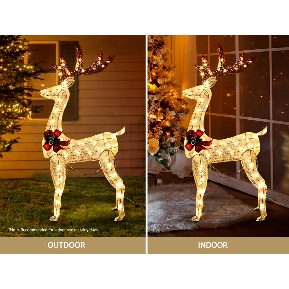 3D Reindeer Christmas Lights – Warm White LED Display
