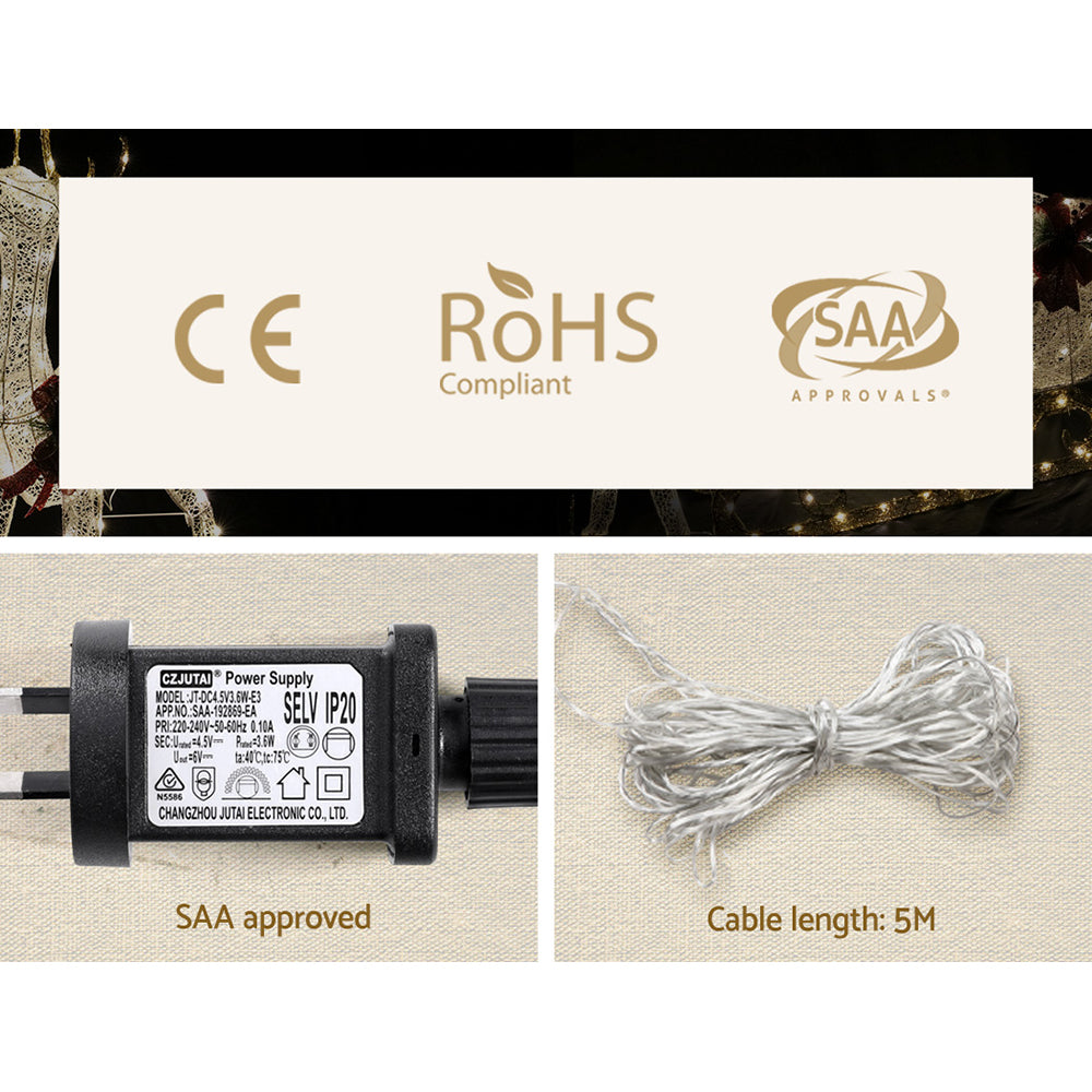 3D Reindeer Christmas Lights – Warm White LED Display
