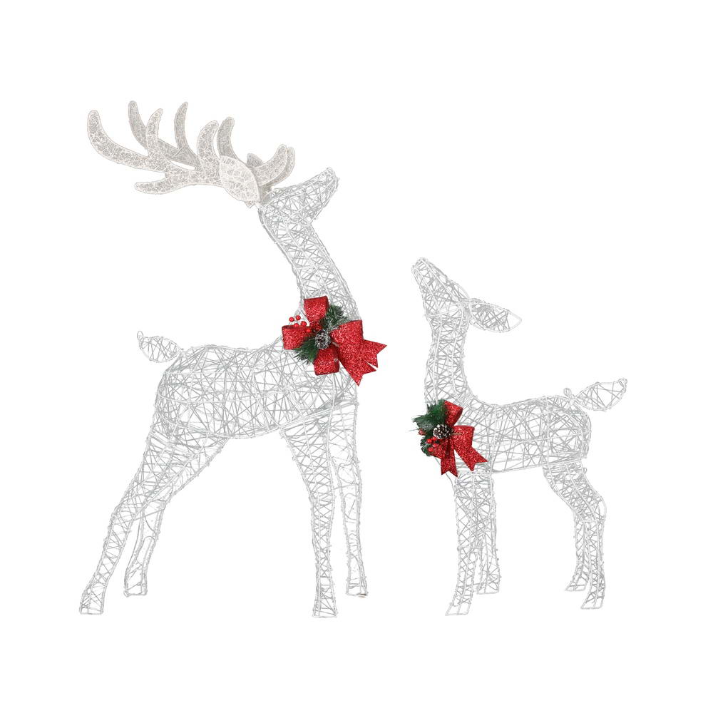 3D LED Christmas Deer Light Set – Warm White Indoor/Outdoor Display