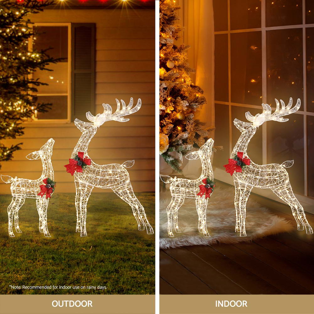 3D LED Christmas Deer Light Set – Warm White Indoor/Outdoor Display