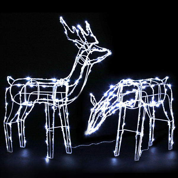 83CM Reindeer Motif Light Set – Cold White LEDs 200 Lights