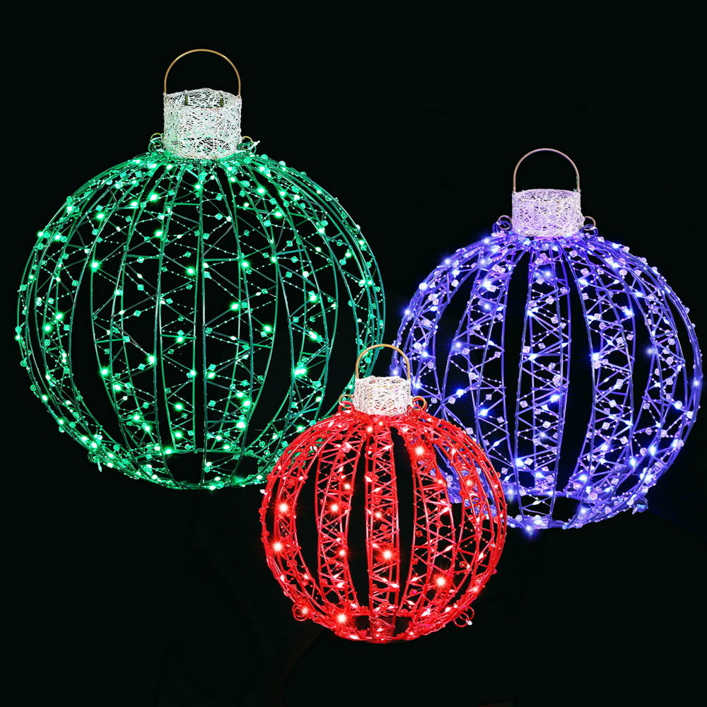 3PCS Fairy Light Ball Set – 320 RGB LED Indoor/Outdoor Display