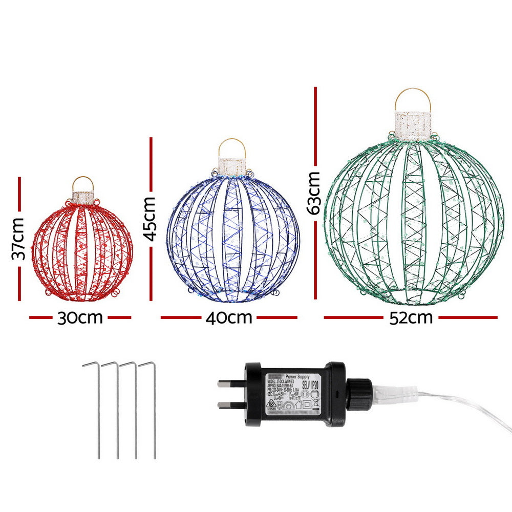 3PCS Fairy Light Ball Set – 320 RGB LED Indoor/Outdoor Display