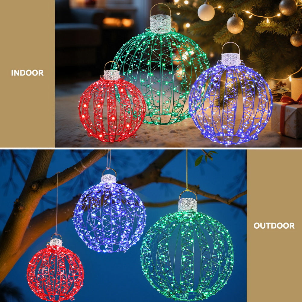3PCS Fairy Light Ball Set – 320 RGB LED Indoor/Outdoor Display