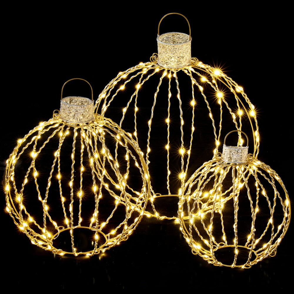 3PCS Fairy Light Ball Set – 320 Warm White LED Indoor/Outdoor Display