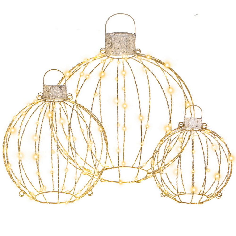 3PCS Fairy Light Ball Set – 320 Warm White LED Indoor/Outdoor Display