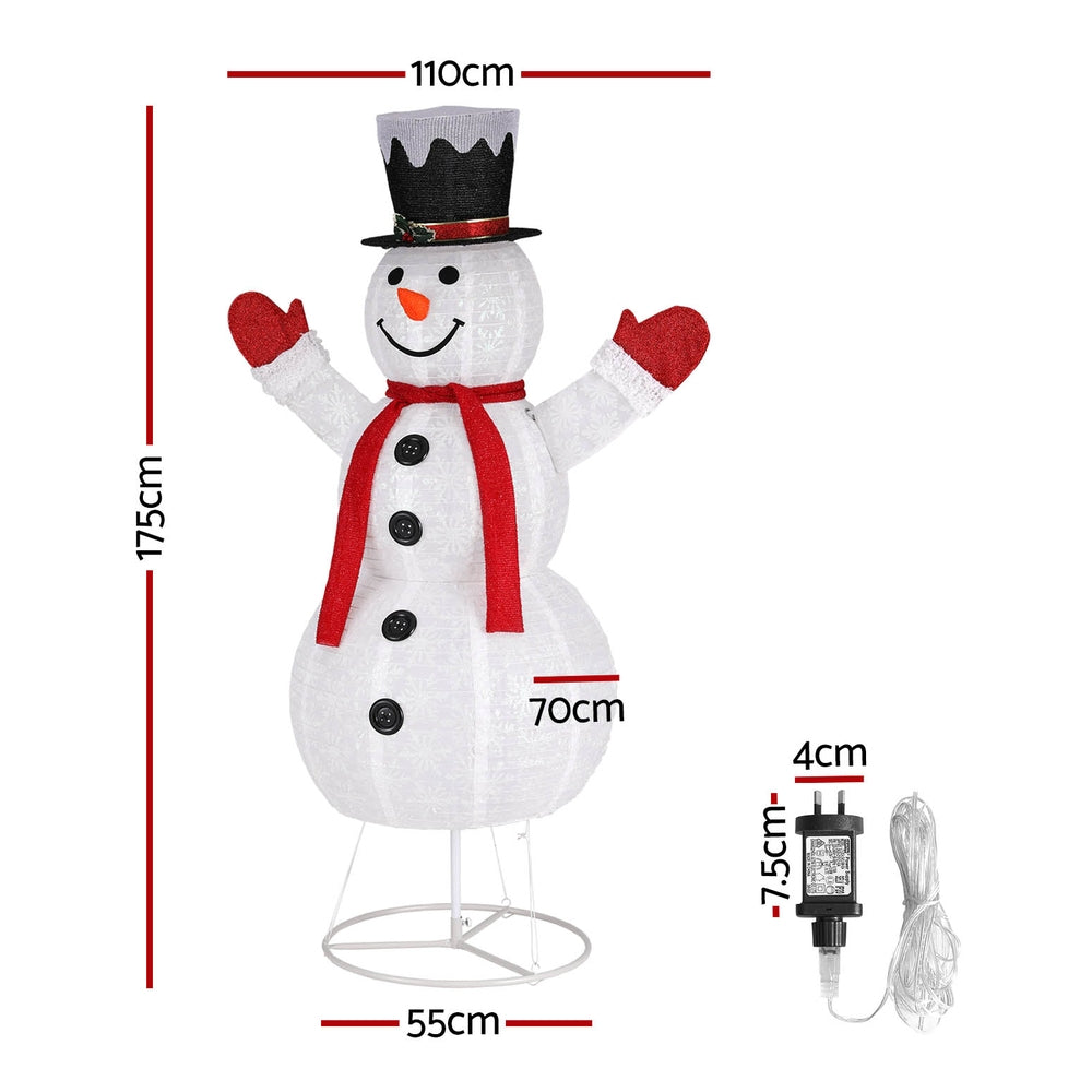 3D Snowman Christmas Light Set – Warm White LED Indoor/Outdoor Display