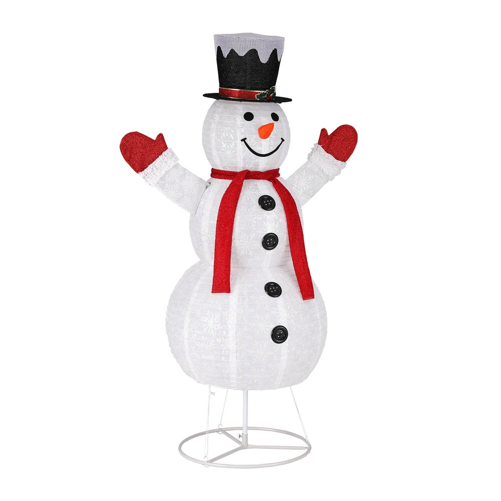 3D Snowman Christmas Light Set – Warm White LED Indoor/Outdoor Display