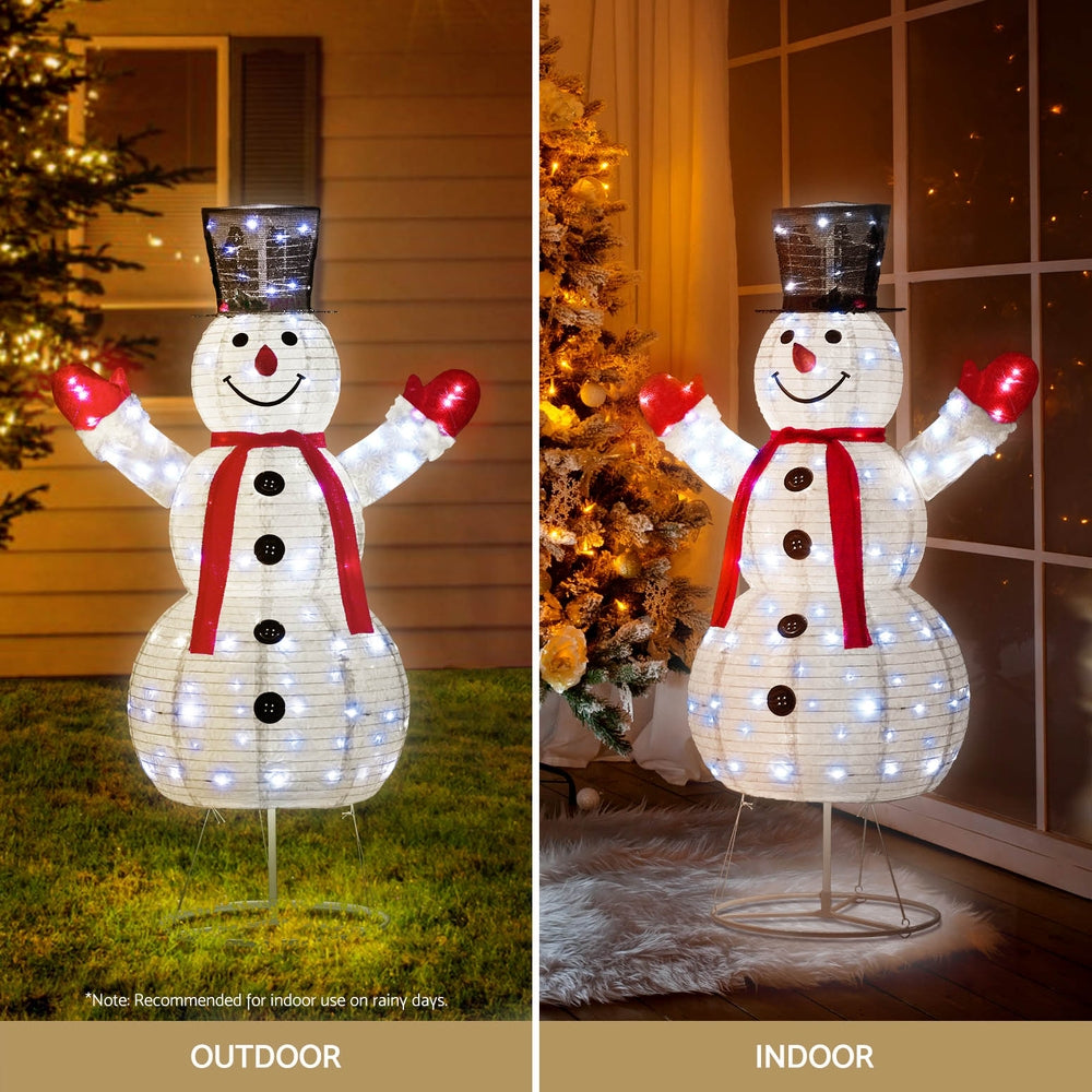 3D Snowman Christmas Light Set – Warm White LED Indoor/Outdoor Display