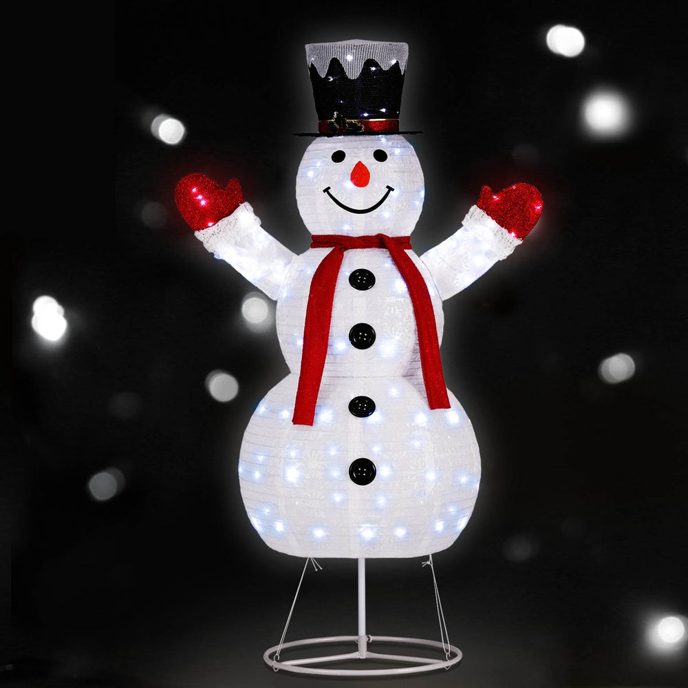 3D Snowman Christmas Light Set – Warm White LED Indoor/Outdoor Display