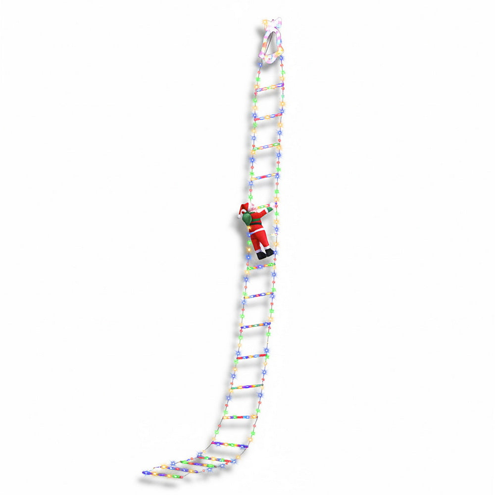 3.5M Christmas Ladder Lights – 300 Multi-Coloured LEDs with Santa