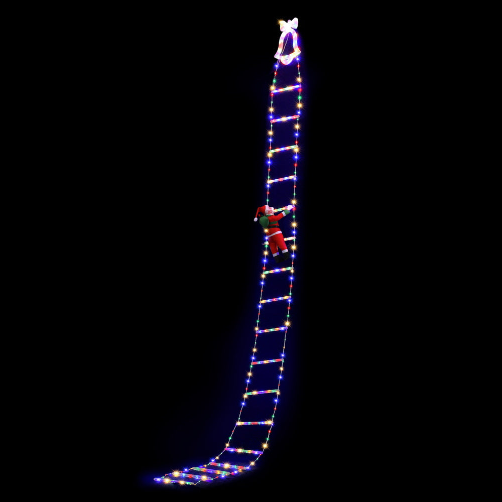 3.5M Christmas Ladder Lights – 300 Multi-Coloured LEDs with Santa