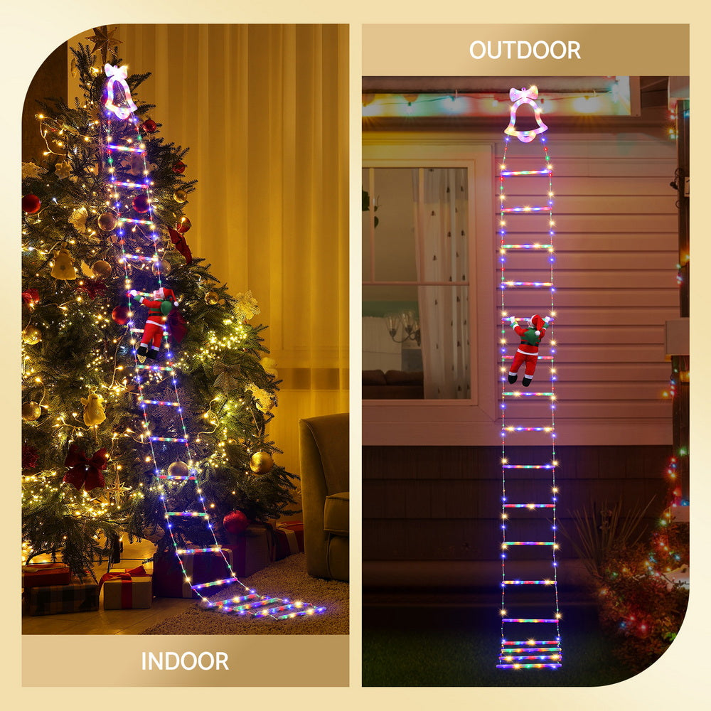 3.5M Christmas Ladder Lights – 300 Multi-Coloured LEDs with Santa