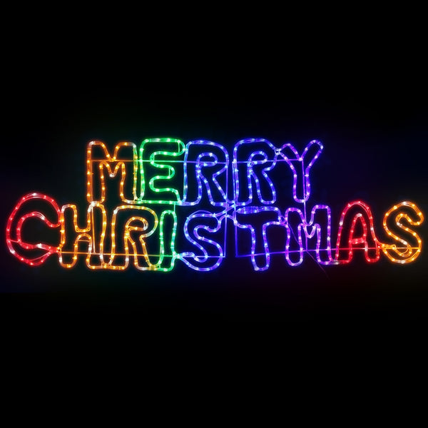 160CM Merry Christmas Motif Light – Multi-Colour LEDs 360 Lights