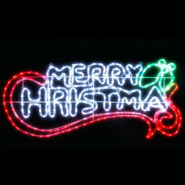 96CM Merry Christmas Motif Light – Multi-Colour LEDs 288 Lights