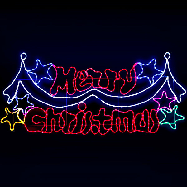 191CM Merry Christmas Motif Light – Multi-Colour LEDs 612 Lights
