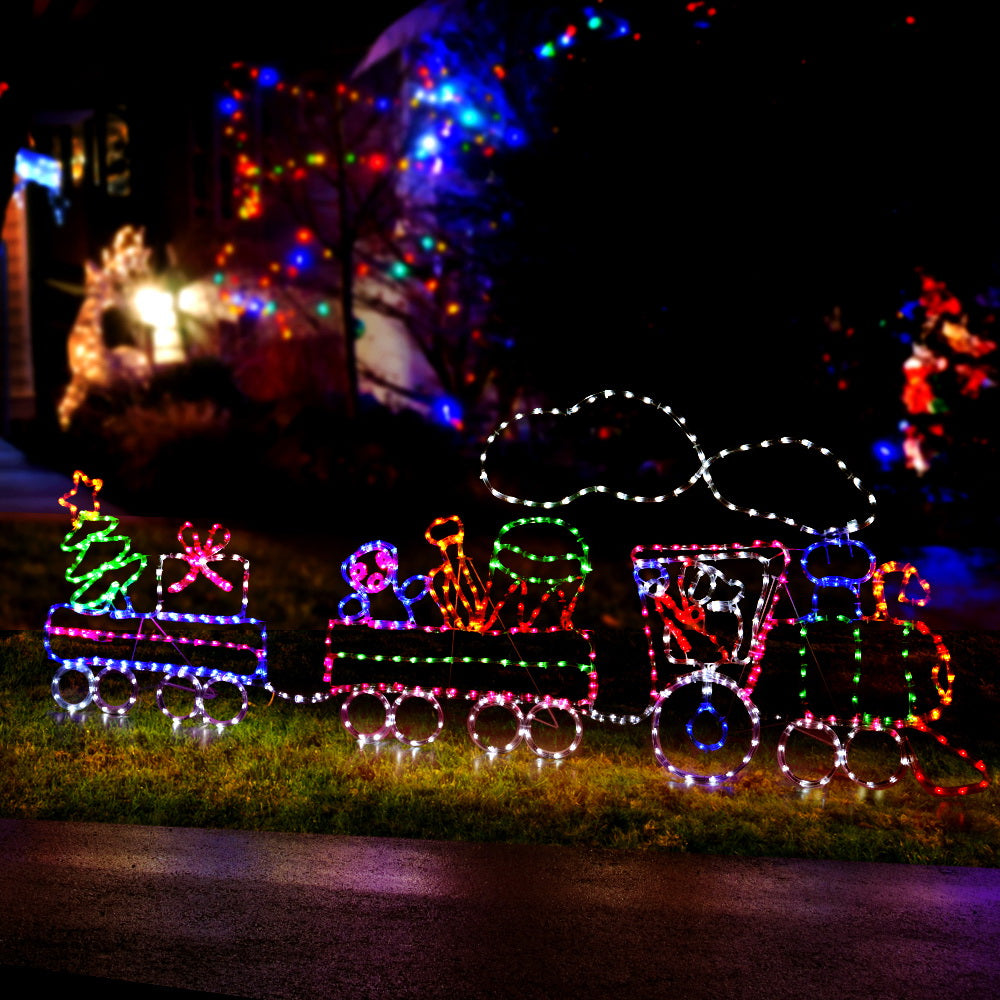 Jingle Jollys Christmas Train Lights – Multi-Color LED, Indoor/Outdoor Display 🎄
