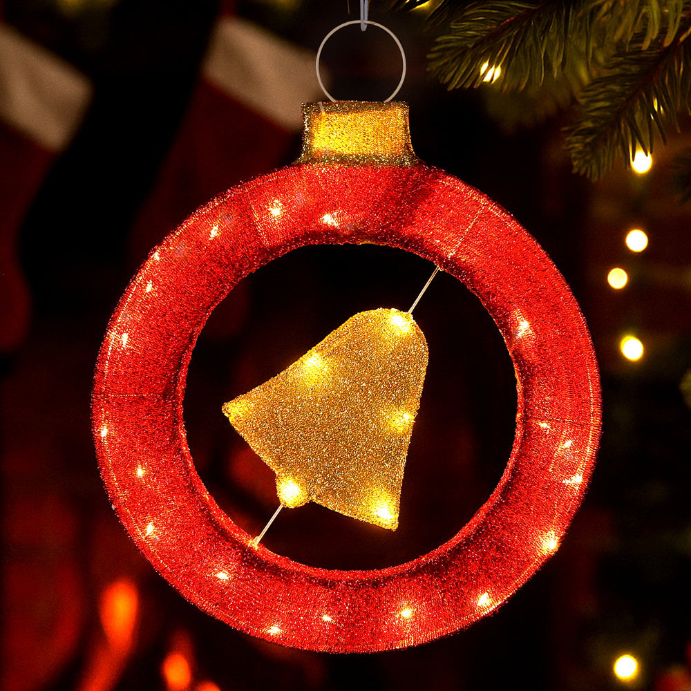 60cm Bell Wreath LED Christmas Light – 30 Warm White LEDs