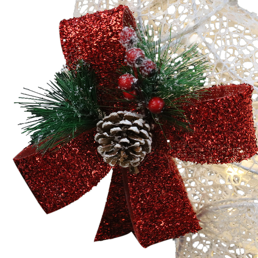 3D Reindeer & Sleigh Christmas Lights – Warm White LED Display
