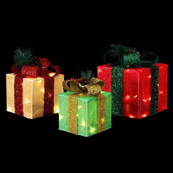 25CM Gift Box Motif Light Set – 60 Warm White LED Lights